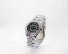 Dámské ocelové hodinky s černým ciferníkem SLAVA a kamínky Swarovski SLAVA 10015