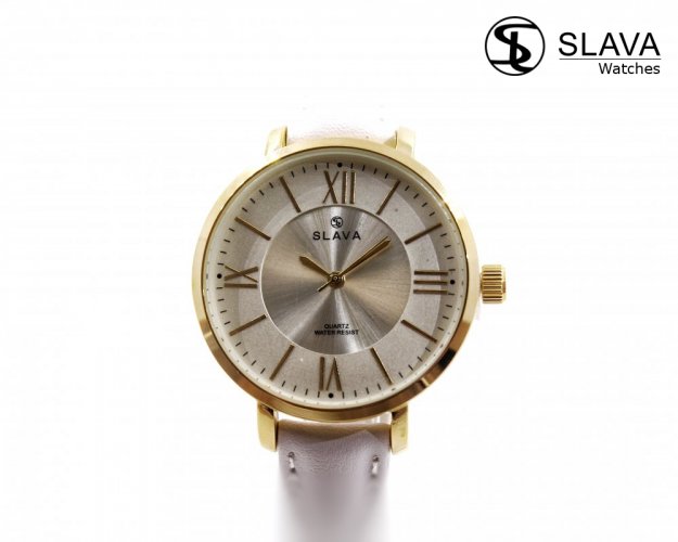 Dámské bílé hodinky SLAVA s římskými číslicemi SLAVA 10127