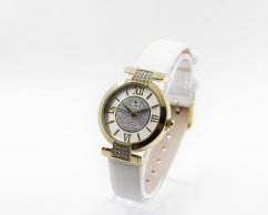 Dámské  bílo-zlaté hodinky SLAVA s kamínky Swarovski SLAVA 10054