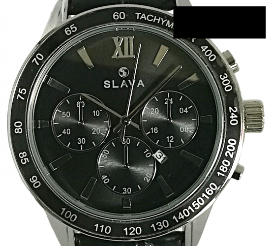 Pánské hodinky SLAVA s černým ciferníkem SL 10066