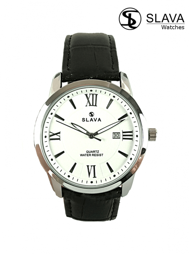 Pánské elegantní hodinky SLAVA s bílým ciferníkem SL 10070