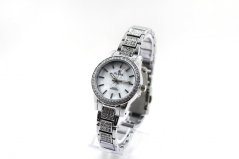 Dámské stříbrné hodinky SLAVA s kamínky SWAROVSKI na řemínku SLAVA 10065