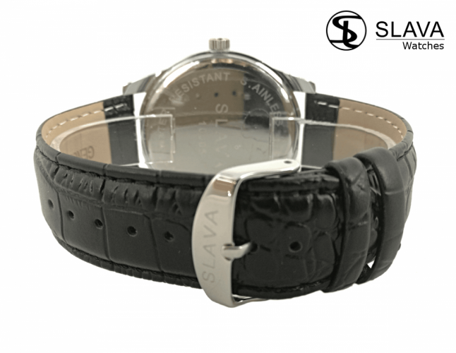 Pánské hodinky SLAVA s velkým pouzdrem 47 mm ciferník černý