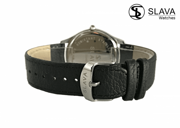 Pánské malé  elegantní hodinky SLAVA se stříbrným ciferníkem 40 mm