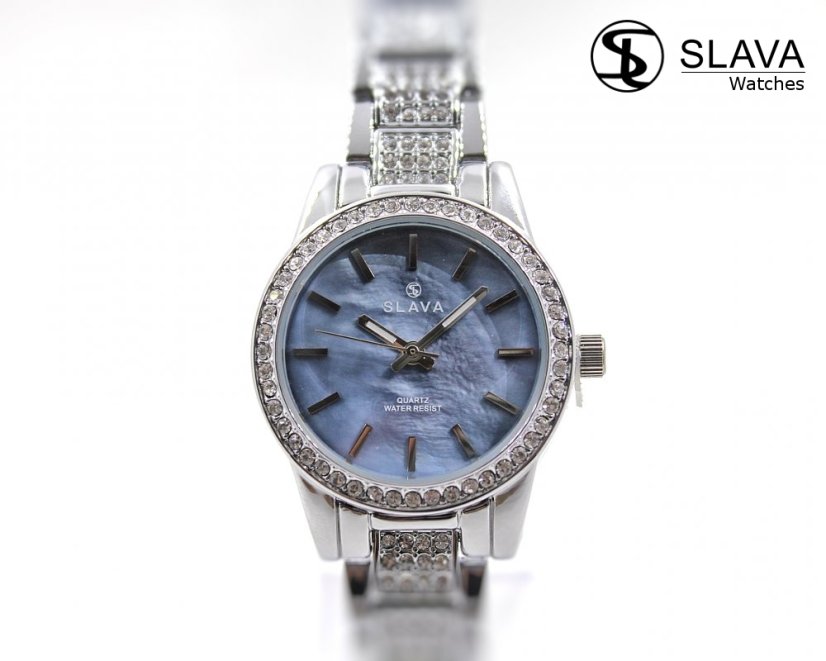 Dámské stříbrné hodinky SLAVA s kamínky Swarovski SLAVA 10065
