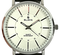 Pánské elegantní hodinky SLAVA SL 10120 s bílým ciferníkem
