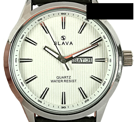 Pánské elegantní hodinky SLAVA s imitací krokodýlí kůže