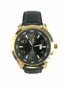 Pánské masivní hodinky SLAVA černo-zlaté s ciferníkem 49 mm