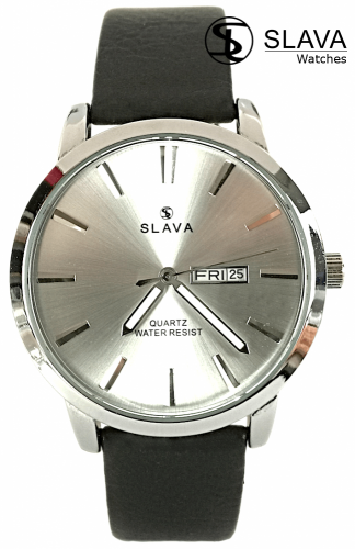 Pánské elegantní hodinky SLAVA SL 10075 se stříbrným ciferníkem