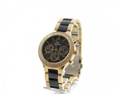 Dámské zlato-černé hodinky SLAVA s krystaly SWAROVSKI SLAVA 10178