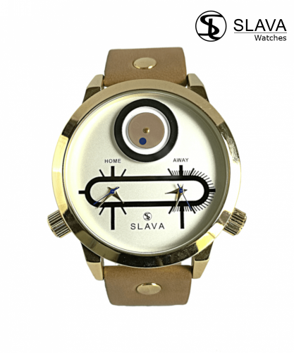 Pánské hnědé hodinky SLAVA s ciferníkem 50 mm