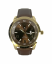 Pánské masivní hodinky SLAVA černo-zlaté s ciferníkem 49 mm a hnědým řemínkem