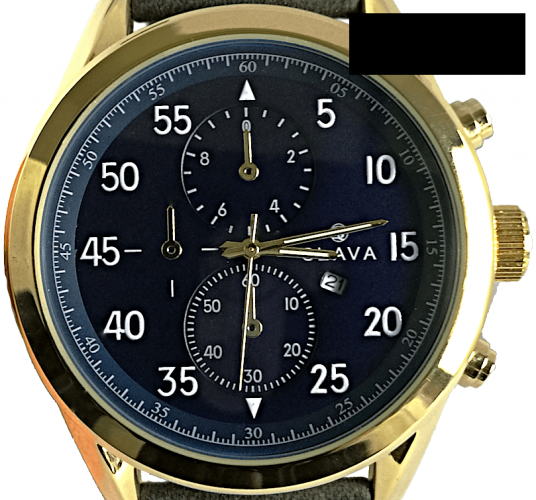 Pánské masivní hodinky SLAVA ciferník 50 mm s modrým ciferníkem
