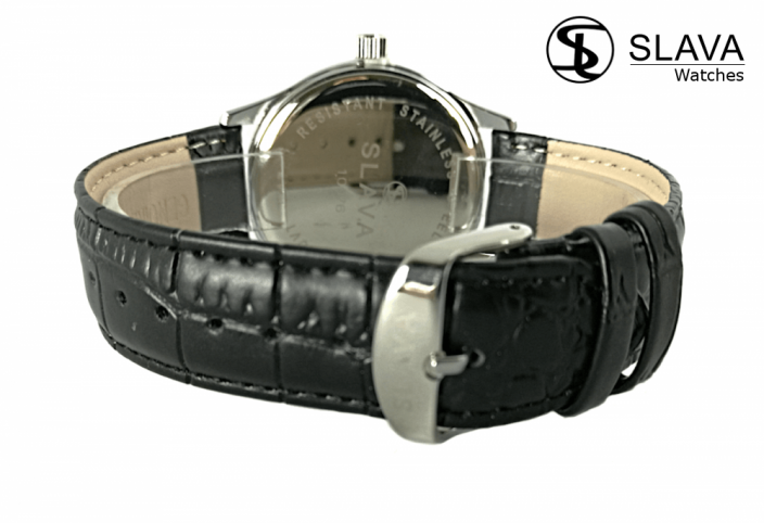 Pánské elegantní hodinky SLAVA řemínek s imitací krokodýlí kůže