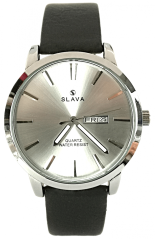 Pánské elegantní hodinky SLAVA SL 10075 se stříbrným ciferníkem