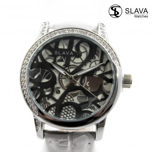 Dámské bílé hodinky s úžasným retro ciferníkem SLAVA 10081