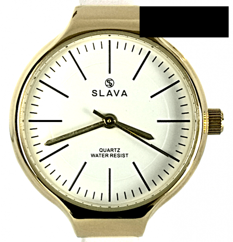Dámské elegantní hodinky s úzkým páskem SLAVA bílo-zlaté