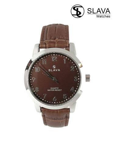 Pánské elegantní hodinky SLAVA hnědý ciferník