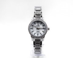 Dámské stříbrné hodinky SLAVA s kamínky SWAROVSKI na řemínku SLAVA 10065