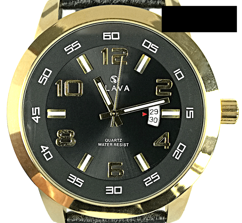 Pánské masivní hodinky SLAVA černo-zlaté s ciferníkem 49 mm