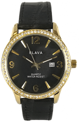 Dámské elegantní hodinky SLAVA s černým řemínkem