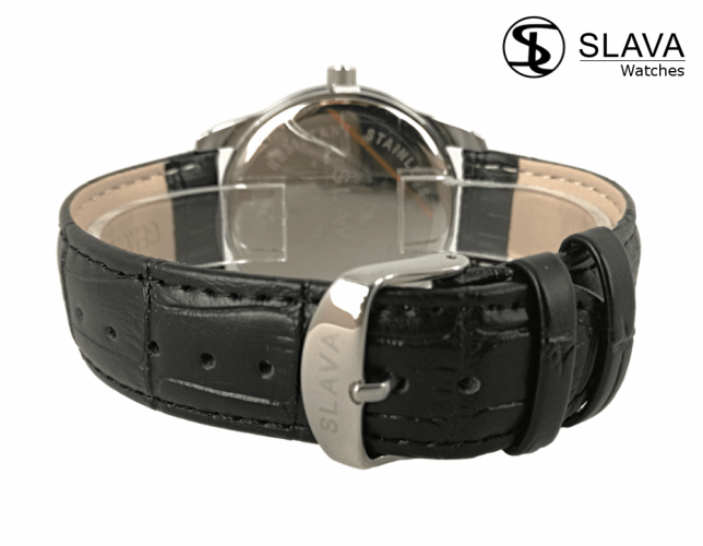 Pánské elegantní hodinky SLAVA s černým ciferníkem SL 10070