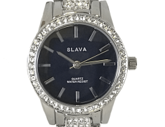 Dámské stříbrné hodinky SLAVA s kamínky Swarovski na řemínku