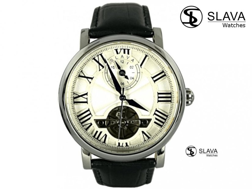 Pánské automatické hodinky SLAVA s viditelnou mechanikou strojku SLAVA 106