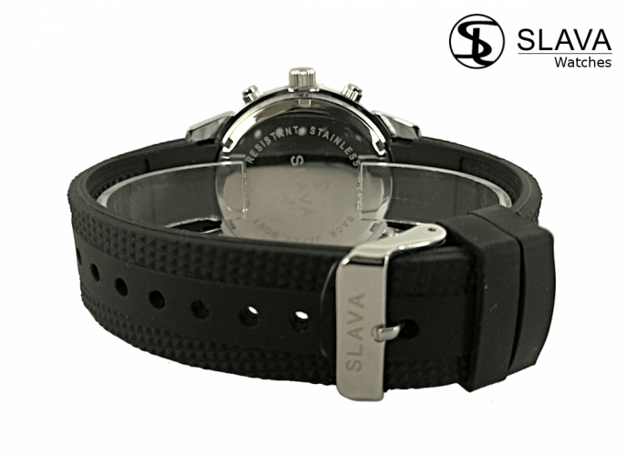 Pánské propracované hodinky SLAVA se silikonovým páskem