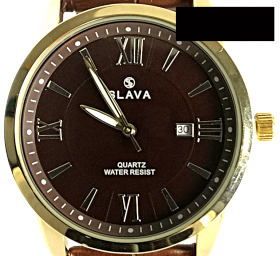 Pánské elegantní hodinky SLAVA s hnědým ciferníkem SL 10070