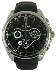 Pánské masivní hodinky SLAVA velikost ciferníku 49 mm s černým ciferníkem