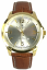 Pánské zlato-hnědé elegantní hodinky SLAVA se stříbrným ciferníkem