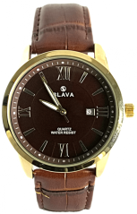 Pánské elegantní hodinky SLAVA s hnědým ciferníkem SL 10070