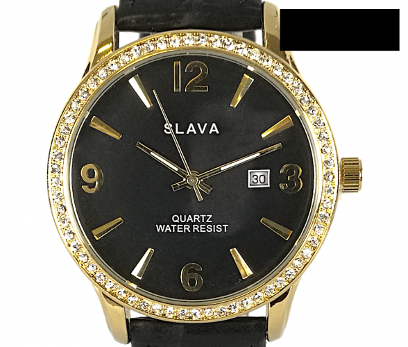 Dámské elegantní hodinky SLAVA s černým řemínkem