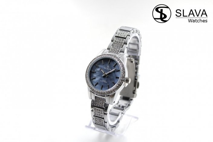 Dámské stříbrné hodinky SLAVA s kamínky Swarovski SLAVA 10065