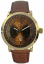 Pánské zlaté elegantní hodinky SLAVA prošívaný kontrastní řemínek