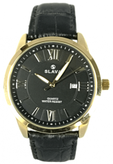 Pánské elegantní hodinky SLAVA s černým ciferníkem SL 10070