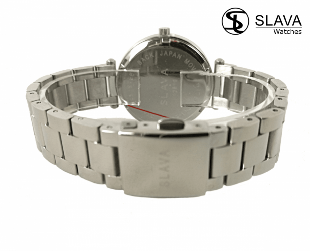 Dámské ocelové hodinky SLAVA se srdíčky v ciferníku