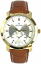 Pánské hnědo-zlaté hodinky SLAVA se dvěma ciferníky
