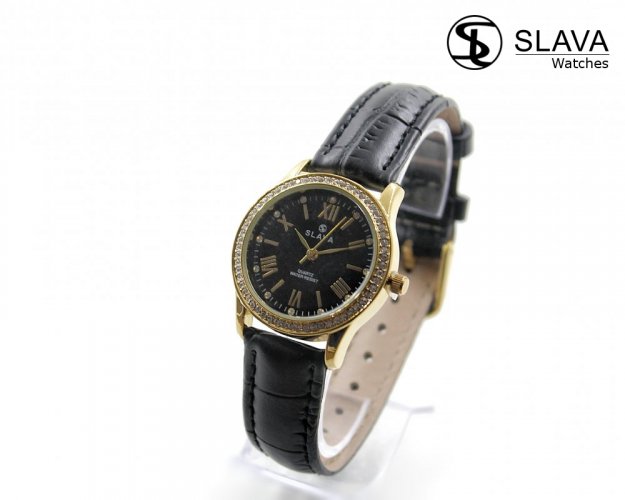 Dámské hodinky SLAVA s kamínky kolem ciferníku SLAVA 10080