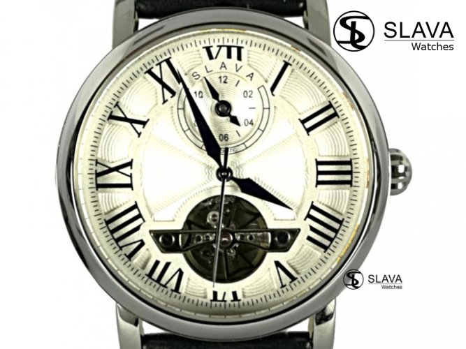 Pánské automatické hodinky SLAVA s viditelnou mechanikou strojku SLAVA 106
