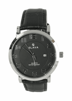 Pánské elegantní hodinky SLAVA s černým ciferníkem