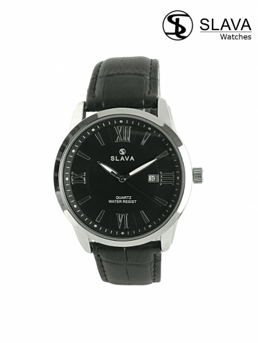 Pánské elegantní hodinky SLAVA s černým ciferníkem SL 10070