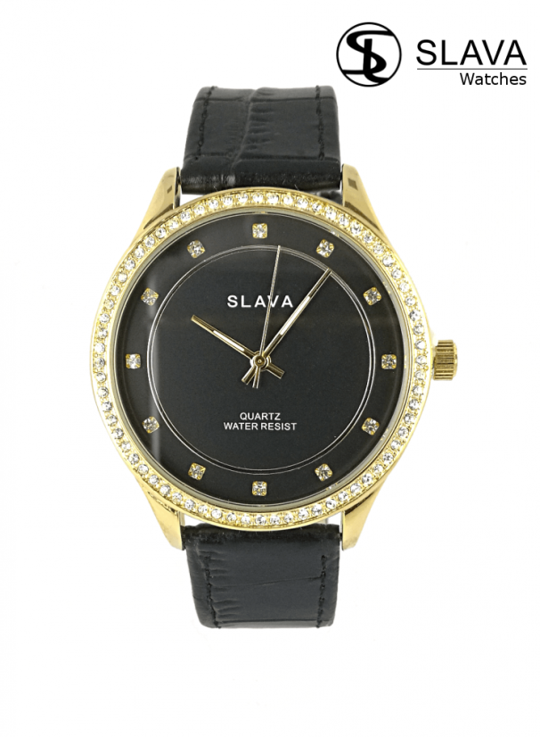 Dámské hodinky s kamínky Swarovski kolem ciferníku SLAVA